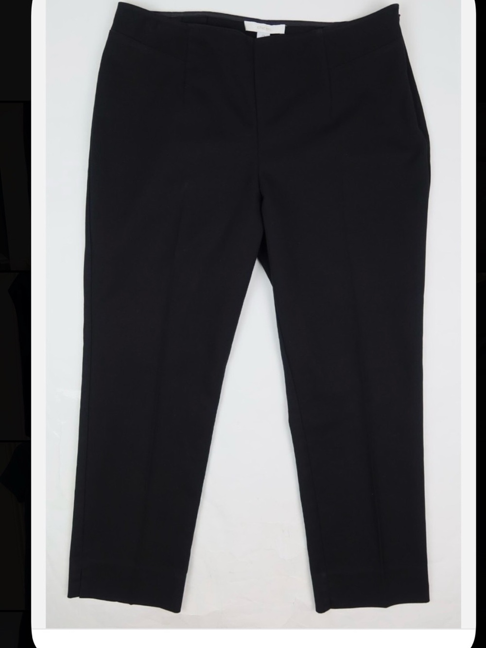 Chico’s Classic Women's Black Slim Side Zip Trousers great condition size 2.5